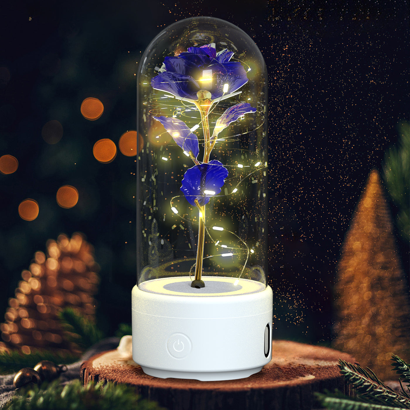 Duetto Floral: Rosa Luminosa con Altavoz Bluetooth
