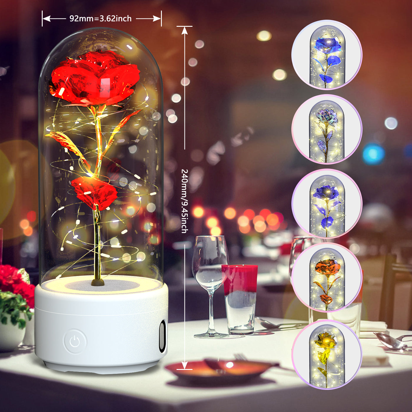 Duetto Floral: Rosa Luminosa con Altavoz Bluetooth